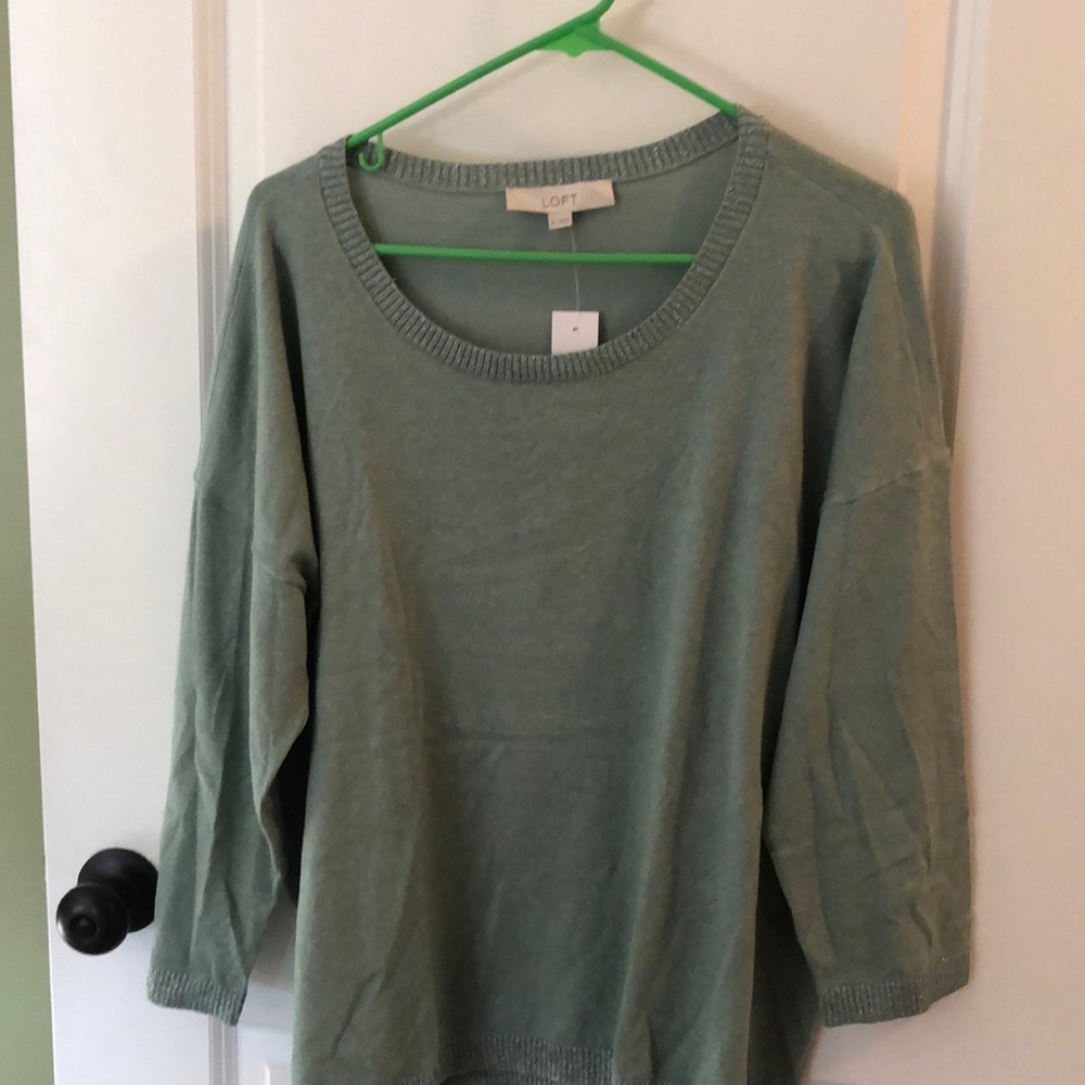 Loft 3/4 sleeve shimmer sweater NWT
